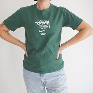 Stüssy x Nike International Green Cotton Short Sleeve T-Shirt Streetwear S